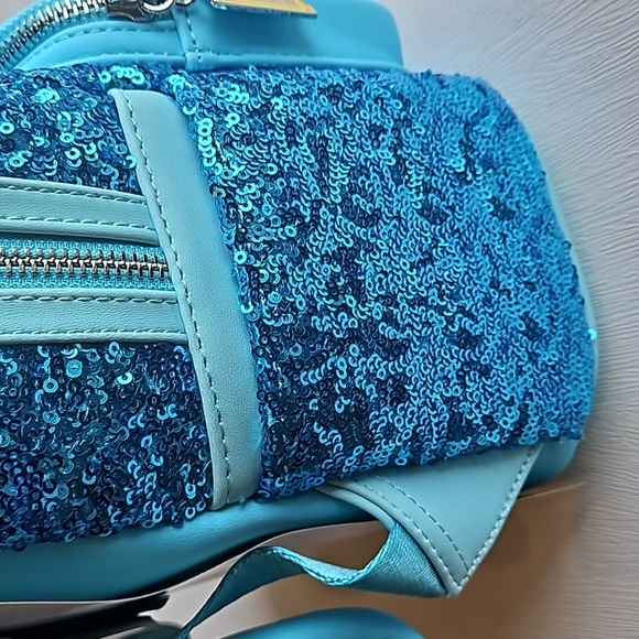 Loungefly x Disney Collab Teal Dumbo Sequin Mini Backpack NWT